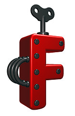 Image showing letter f with decorative pieces - 3d rendering