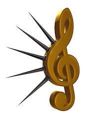 Image showing clef with prickles - 3d rendering