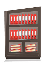 Image showing Office shelves with folders vector illustration.