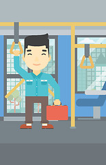 Image showing Man traveling by public transport.