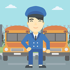 Image showing School bus driver vector illustration.