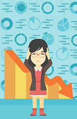 Image showing Bankrupt clutching her head vector illustration.