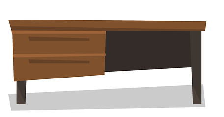 Image showing Wooden desk with drawers vector illustration.