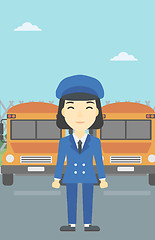 Image showing School bus driver vector illustration.