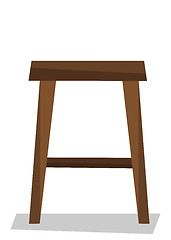 Image showing Wooden backless stool vector illustration.