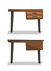 Image showing Wooden desk with drawers vector illustration.