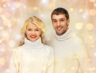 Image showing happy family couple in winter clothes