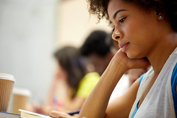 Image showing close up of african student girl on lecture