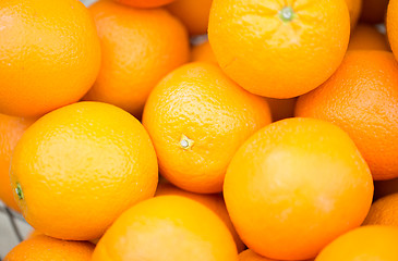 Image showing close up of fresh ripe juicy oranges