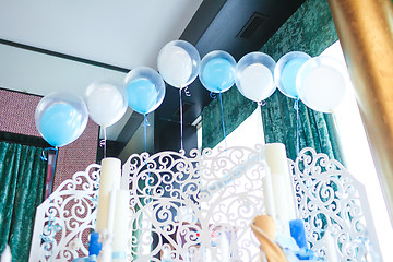 Image showing Interior of the restaurant, decorated