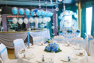 Image showing Interior of the restaurant, decorated