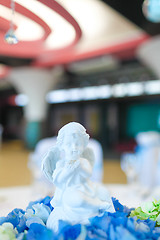 Image showing Blue White Hydrangea Table Setting