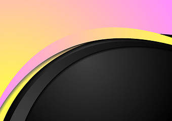 Image showing Abstract yellow and pink wavy corporate background