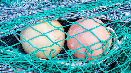 Image showing Pile of fishing nets