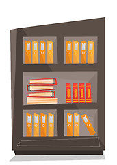 Image showing Office shelves with folders vector illustration.