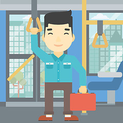 Image showing Man traveling by public transport.