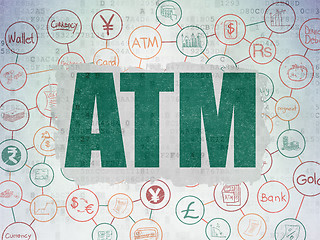 Image showing Banking concept: ATM on Digital Data Paper background