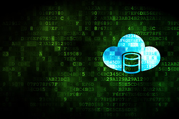 Image showing Database concept: Database With Cloud on digital background