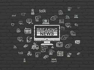 Image showing News concept: Breaking News On Screen on wall background