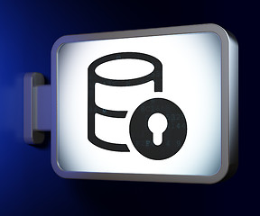 Image showing Database concept: Database With Lock on billboard background