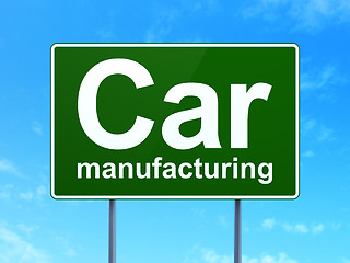 Image showing Industry concept: Car Manufacturing on road sign background
