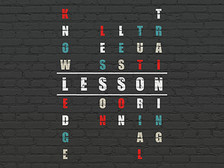Image showing Learning concept: Lesson in Crossword Puzzle