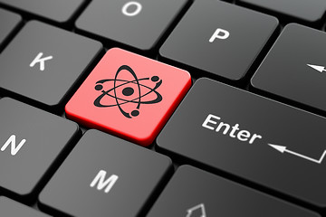 Image showing Science concept: Molecule on computer keyboard background