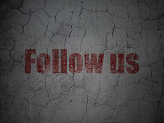 Image showing Social network concept: Follow us on grunge wall background