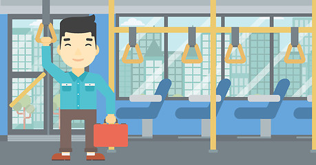 Image showing Man traveling by public transport.