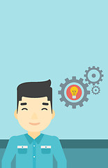 Image showing Man with business idea bulb in gear.