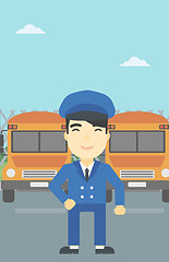 Image showing School bus driver vector illustration.