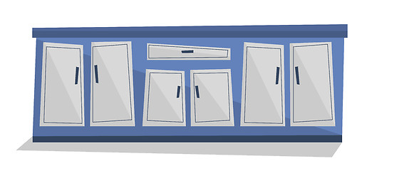 Image showing Kitchen cabinet with drawers vector illustration.