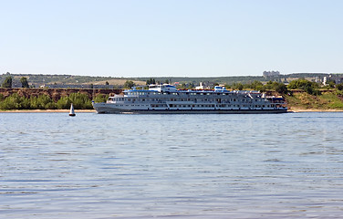 Image showing Motor ship on Volga river Russia