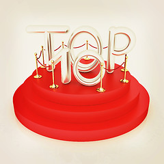 Image showing Top ten icon on white background. 3d rendered image . 3D illustr