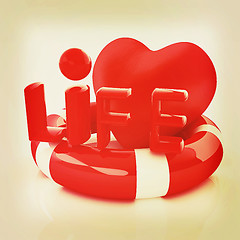Image showing Heart and life belt. Concept of life-saving. 3D illustration. Vi