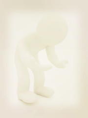 Image showing 3d man isolated on white. Series: human emotions - bewilderment 