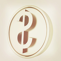 Image showing Metall coin with dollar sign. 3D illustration. Vintage style.
