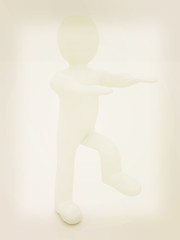 Image showing 3d personage on white background. Starting series: stretching be