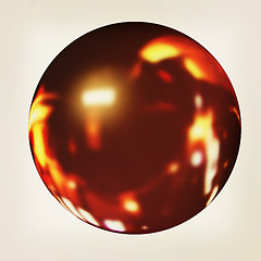 Image showing Black fire ball 3d render . 3D illustration. Vintage style.