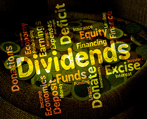 Image showing Dividends Word Shows Stock Market And Trading