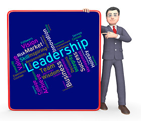 Image showing Leadership Words Represents Led Command And Authority