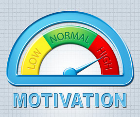 Image showing High Motivation Indicates Take Action And Display