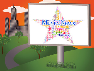 Image showing Movie News Represents Hollywood Movies And Cinemas
