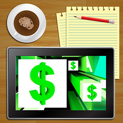 Image showing Dollar Symbol On Cubes American Earnings Tablet