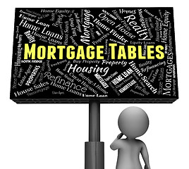 Image showing Mortgage Tables Represents Home Loan And Board