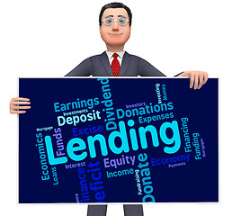 Image showing Lending Word Shows Bank Loan And Advance