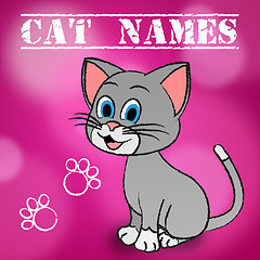 Image showing Cat Names Represents Pedigree Feline And Kitten