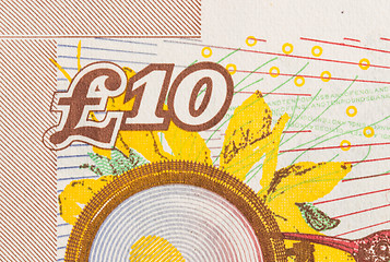 Image showing Pound currency background - 10 Pounds