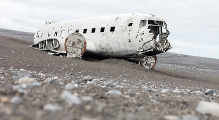 Image showing The abandoned wreck of a US military plane on Southern Iceland