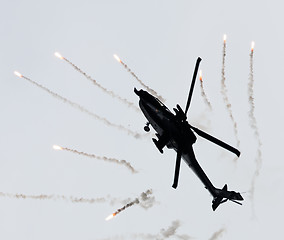 Image showing LEEUWARDEN, THE NETHERLANDS - JUN 10, 2016: Dutch AH-64 Apache a